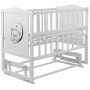 Кровать Babyroom Тедди Т-02 фигурное быльце, маятник, откидной бок  белый