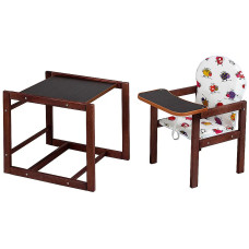 Стульчик- трансформер Наталка Зайчик-22 темный  белый (разноцветные коровки)