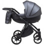 Коляска 2 в 1 Bair Next кожа 100% 19 графит (перламутр)