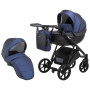 Коляска 2 в 1 Bair Next кожа 100% 11 темно-синий (перламутр)