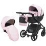 Коляска 2 в 1 Bair Next кожа 100% 13 розовый (пудра)