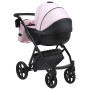 Коляска 2 в 1 Bair Next кожа 100% 13 розовый (пудра)