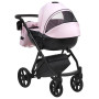 Коляска 2 в 1 Bair Next кожа 100% 13 розовый (пудра)
