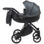 Коляска 2 в 1 Bair Next кожа 100% 17 черный (перламутр)