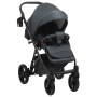 Коляска 2 в 1 Bair Next кожа 100% 17 черный (перламутр)