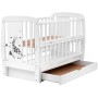 Ліжко Babyroom Жирафік маятник, ящик, відкидний бік DJMYO-3 бук білий