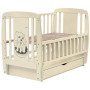 Кровать Babyroom Собачка маятник, ящик, откидной бок DSMYO-3  бук слоновая кость