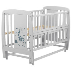 Кровать Babyroom Жирафик маятник, откидной бок DJMO-02  бук серый