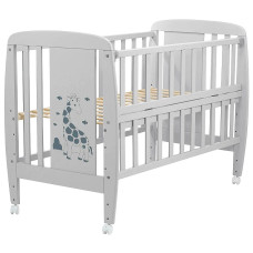 Кровать Babyroom Жирафик откидной бок, колеса DJO-01  бук серый