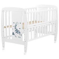 Кровать Babyroom Жирафик откидной бок, колеса DJO-01  бук белый