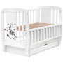 Ліжко Babyroom Жирафік маятник, ящик, відкидний бік DJMYO-3 бук білий