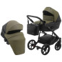 Коляска 2 в 1 Bair Kiwi шкіра 100% BK-11/15 хакі - чорний