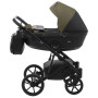 Коляска 2 в 1 Bair Kiwi шкіра 100% BK-11/15 хакі - чорний