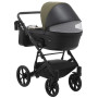 Коляска 2 в 1 Bair Kiwi шкіра 100% BK-11/15 хакі - чорний