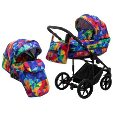 Коляска 2 в 1 Adamex Rimini Tip Y-123 разноцветный калейдоскоп