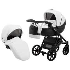 Коляска 2 в 1 Bair Next кожа 100% 23 белый