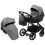 Коляска 2 в 1 Bair Kiwi кожа 100% BK-21/15 серый - графит
