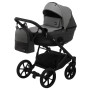 Коляска 2 в 1 Bair Kiwi кожа 100% BK-21/15 серый - графит