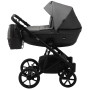 Коляска 2 в 1 Bair Kiwi кожа 100% BK-21/15 серый - графит