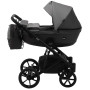 Коляска 2 в 1 Bair Kiwi кожа 100% BK-21/15 серый - графит