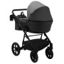 Коляска 2 в 1 Bair Kiwi кожа 100% BK-21/15 серый - графит