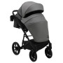 Коляска 2 в 1 Bair Kiwi кожа 100% BK-21/15 серый - графит