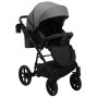 Коляска 2 в 1 Bair Kiwi кожа 100% BK-21/15 серый - графит