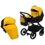 Коляска 2 в 1 Bair Kiwi кожа 100% BK-63/15 желтый - черный
