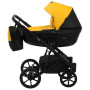 Коляска 2 в 1 Bair Kiwi кожа 100% BK-63/15 желтый - черный