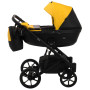 Коляска 2 в 1 Bair Kiwi кожа 100% BK-63/15 желтый - черный
