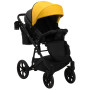 Коляска 2 в 1 Bair Kiwi кожа 100% BK-63/15 желтый - черный