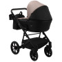 Коляска 2 в 1 Bair Kiwi кожа 100% BK-18/15 капучино - черный