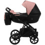 Коляска 2 в 1 Bair Kiwi кожа 100% BK-44/15 розовый (пудра) - черный