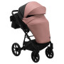Коляска 2 в 1 Bair Kiwi кожа 100% BK-44/15 розовый (пудра) - черный