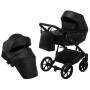 Коляска 2 в 1 Bair Kiwi кожа 100% BK-15 черный