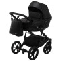 Коляска 2 в 1 Bair Kiwi кожа 100% BK-15 черный