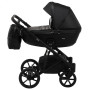 Коляска 2 в 1 Bair Kiwi кожа 100% BK-15 черный