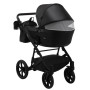 Коляска 2 в 1 Bair Kiwi кожа 100% BK-15 черный