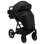 Коляска 2 в 1 Bair Kiwi кожа 100% BK-15 черный