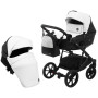 Коляска 2 в 1 Bair Kiwi кожа 100% BK-51/15 белый - черный