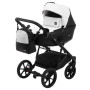 Коляска 2 в 1 Bair Kiwi кожа 100% BK-51/15 белый - черный