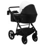 Коляска 2 в 1 Bair Kiwi кожа 100% BK-51/15 белый - черный