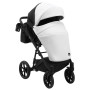 Коляска 2 в 1 Bair Kiwi кожа 100% BK-51/15 белый - черный
