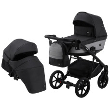 Коляска 2 в 1 Bair Kiwi Soft BKS-00/22 черный - светло-серый