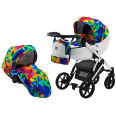 Коляска 2 в 1 Bair Next White Special 66 разноцветный (калейдоскоп)