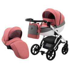Коляска 2 в 1 Bair Next White Soft 53 коралловый