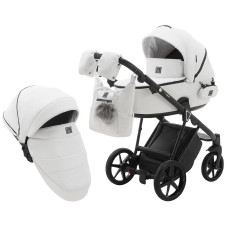 Коляска 2 в 1 Adamex Porto ECO кожа 100% SA-1 белый