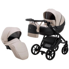 Коляска 2 в 1 Bair Next кожа 100% 22 латте