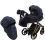 Коляска 2 в 1 Adamex Porto Special Edition (Gold) TK-605 темно-синий (вензеля)