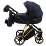 Коляска 2 в 1 Adamex Porto Special Edition (Gold) TK-605 темно-синий (вензеля)